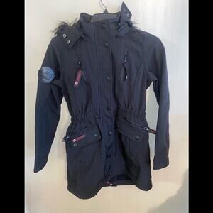 CANADA WEATHERGEAR GIRLS PARKA WITH FUR HOOD SIZE 14-16 MINT